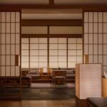 Interior view of Capella Kyoto, designed by Kengo Kuma and Associates with Brewin Design Office, in Miyagawa-cho.