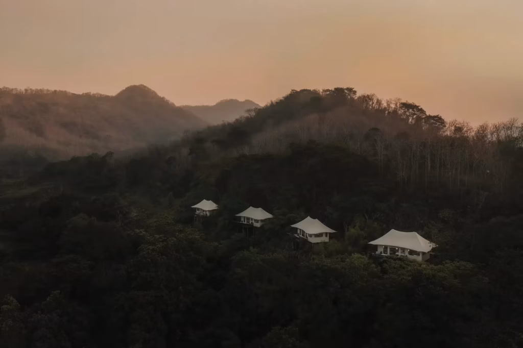 Luxury tented villa surrounded by jungle at Rosewood Luang Prabang, Laos Spa.